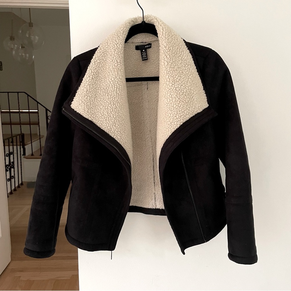 Aqua faux Sherpa jacket